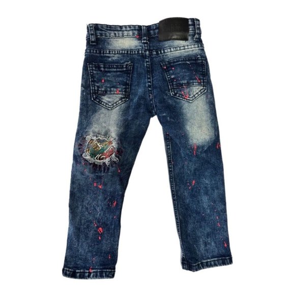 Parish Nation distressed paint retro jeans SIZE 3T - Picture 2 of 3